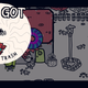 Dog character holding up a pile of litter over the words "You got some trash."